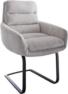 Freischwinger Abelia-Flex mit Armlehnen Cord Silbergrau Freischwinger flach Schwarz