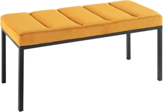 riess-ambiente Sitzbank PETIT BEAUTÉ 80cm senfgelb / schwarz (Einzelartikel, 1-St), Wohnzimmer · Cord · Metall · Flur · Küche · Polster · Schlafzimmer