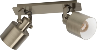 Eglo 43818 Spotleuchte SOUTHERY Stahl creme-gold gebürstet, weiss E27 2X40W L:47cm B:11cm H:21cm dimmbar