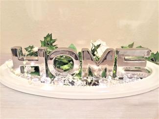 DRULINE Deko-Buchstaben Keramik Buchstaben "HOME" Schriftzug Shabby Chic