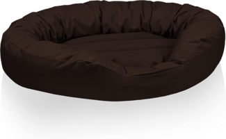 BedDog® Hundebett SUNNY 4in1 oder einfarbig, großes Hundekörbchen aus Cordura, waschbares Hundebett mit Rand, Hundekissen oval-rund, L-XXXL L, CHOCOLATE (braun)