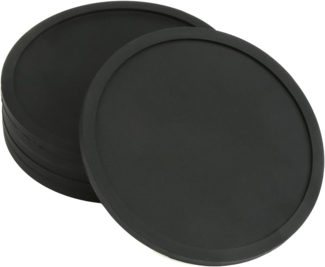 H&S Tassenuntersetzer Silikon Glasuntersetzer 6er Set Rund in Schwarz, 6-tlg, Silikon Glasuntersetzer Set 6 Stück Rund Schwarz