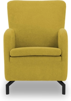 DOMO. collection Sessel Franca, Polstersessel mit hoher Rückenlehne und Metallfüßen, Einzelsessel, Armsessel 68 x 82 x 93 cm (BxTxH), gelb