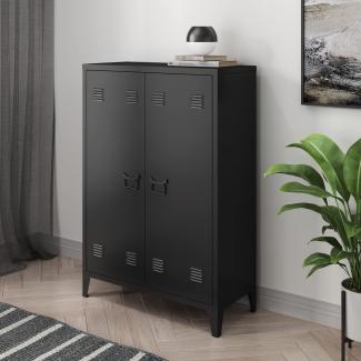 Metallschrank Oripää 110x75x33 cm Schwarz [en. casa]