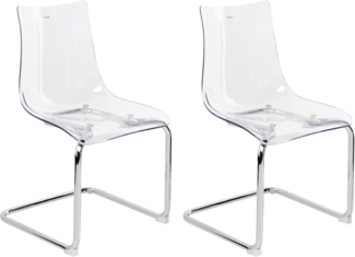 Esszimmerstuhl 2er Set MARSHALL Transparent