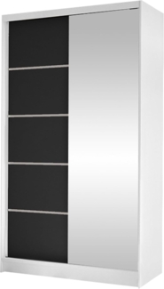 Schiebetürenschrank Camtalo III (Farbe: Weiß / Schwarz)