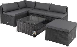 Casaria Polyrattan Lounge Set Taipei schwarz/anthrazit