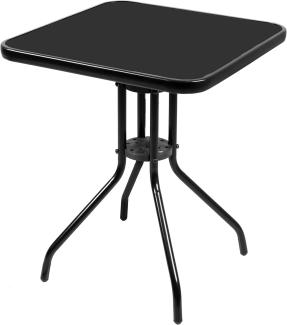 Bistrotisch Balkontisch Gartentisch Terrassentisch Glastisch schwarz 60x60 cm