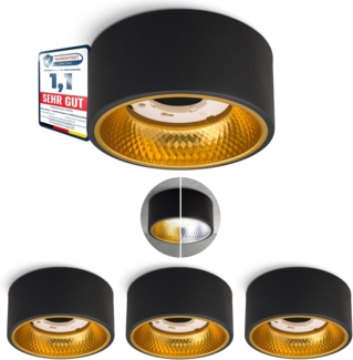 SSC-LUXon Aufbauleuchte OLINO Deckenlampe Spot Aufbauleuchte schwarz warmweiß GX53 Fassung