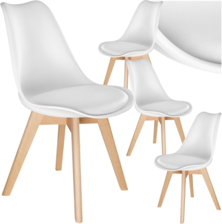 tectake Esszimmerstuhl Küchenstuhl Frederikke ergonomisch, mit Filzgleiter, 49x53x82 cm (Set, 4 St), Strapazierfähige Polsterung für großen Sitzkomfort
