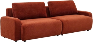 Vente-unique - 4-Sitzer Schlafsofa - Chenille-Stoff - Terrakotta - YOKIRA