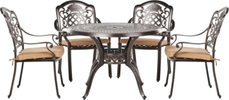 Gartentisch Set SALENTO Metall 102x102x72 cm Dunkelbraun