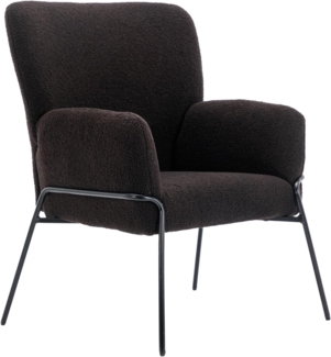 SVITA Loungesessel FREIA, Loungestuhl,Metallbeine,Teddyboucle,Schwarz