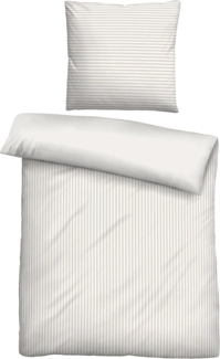 Traumhaft schlafen - Castell - Markenbettwäsche Baumwoll Satin Bettwäsche 0600882 STREIFEN, grau, 1x 135x200 cm + 1x 80x80 cm