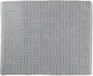 kela Badematte Leana, 65x55 cm, 100 % Baumwolle, felsgrau, rutschhemmend, waschbar bei 30° C, für Fußbodenheizung geeignet, 23520