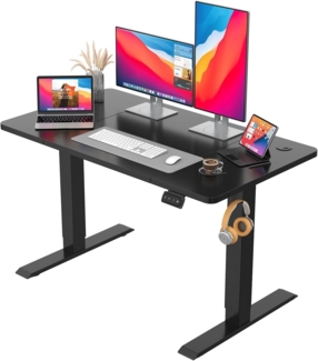 JUMMICO HöHenverstellbarer Schreibtisch Standing Desk Elektrischer Schreibtisch Höhenverstellbar mit Memory-Funktion 120x60 cm,Schwarz
