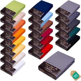 Avantgarde Premium Spannbetttuch - 180x200 cm - 200x220 cm - 40cm Steg - auch für Boxspringbett & Wasserbett - Spannbetttücher ca. 170g/m² - Spannbetttuch 100% Jersey Baumwolle, ÖKO-TEX (12 grau)