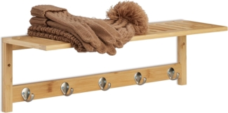 relaxdays Hakenleiste Wandregal mit 5er Hakenleiste