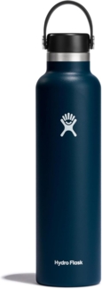 Hydro Flask - Water Bottle 709 ml (24 oz) - Vacuum Insulated Stainless Steel Water Bottle with Leak Proof Flex Cap and Powder Coat - Standard Mouth - Indigo