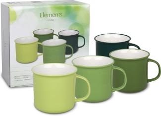 Waechtersbach Elements Jungle Becher 4er Set, Tassen, Kaffeetassen, im Geschenkkarton, Bone China, Grün, 380 ml, 41 5 971 1000