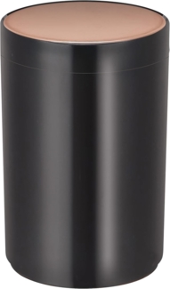 MSV Bad Serie "Lena" Design Kosmetikeimer Bad Treteimer 5 Liter (ØxH): ca. 18,5x26,3 cm Schwarz/Kupfer