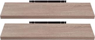 EUGAD Wandregal Wandboard 2er Set Hängeregal Holz Board Modern Eiche Gelb 80x22,9x3,8cm 0117QJ-2