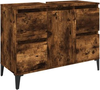 Waschbeckenunterschrank Räuchereiche 80x33x60 cm Holzwerkstoff 821281