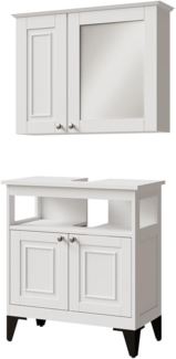 Badmöbel-Set Vanity Weiß 2 Teile Vicco