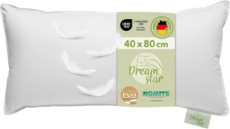 Dreamstar 3-Kammer-Kopfkissen Daunenkissen 40x80 & Daunenkopfkissen 80x80, entwickelt in Deutschland, Füllung: Daunen/ Federn (Außenkammern), Federn (Innenkammer), Bezug: 100% Baumwolle, Rückenschläfer, Seitenschläfer, Bauchschläfer, Kopfkissen stützen...
