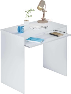 Habitdesign I-Joy, Computertisch mit ausziehbarem Tablett, Jugendtisch, in Arktisweiß, Maße: 90 cm (B) x 54 cm (T) x 79 cm (H)