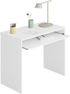 Habitdesign I-Joy, Computertisch mit ausziehbarem Tablett, Jugendtisch, in Arktisweiß, Maße: 90 cm (B) x 54 cm (T) x 79 cm (H)