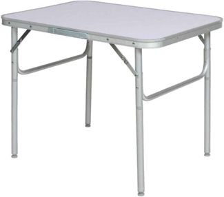 BAKAJI Tisch für Wohnmobil, Campingplatz, Picknick, Aluminium, Tischplatte, verstellbare Füße in 2 Höhen 25/50 cm, faltbar in Koffer für Strand oder Garten (60 x 45 x 50 cm)
