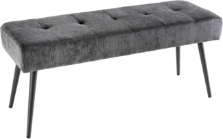 riess-ambiente Sitzbank BOUTIQUE 100cm dunkelgrau / schwarz (Einzelartikel, 1-St), Wohnzimmer · Cord · Metall · Esszimmer· Flur · Schlafzimmer