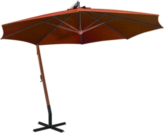 vidaXL Ampelschirm mit Mast Terrakotta 3,5x2,9 m Massivholz Tanne 313771