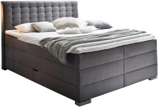 Boxspringbett Lenno mit Bettkasten - Grau H2 & H3 180x200 cm