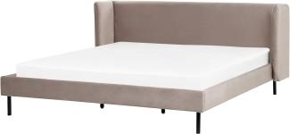 Bett mit Lattenrost ARETTE 180 x 200 cm Samtstoff Taupe