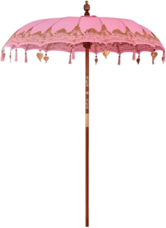 vidaXL Sonnenschirm Sonstiges Rosa x 260 cm Baumwolle und Massivholz 42006462