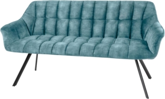 riess-ambiente Sitzbank PAPILLON 165cm petrol / schwarz (Einzelartikel, 1-St), Esszimmer · Stoff · Metall · mit Rückenlehne · Flur · Schlafzimmer