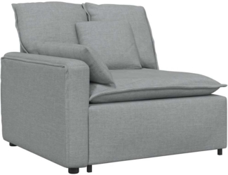 vidaXL Modulares Sofa Endmodul mit Armlehne Kissen Hellgrau 100 cm 4104387