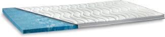 GELAX® | Gel-Schaum Topper Matratzenauflage | 7cm Gesamthöhe | waschbarer Bezug mit 3D-Mesh-Klimaband und Stegkanten | Raumgewicht RG 50 | 140x200 cm