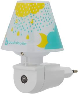 Badabulle B015011 LED-Nachtlicht mit Schirm für die Steckdose, mit Tag/Nacht-Einschaltautomatik, Mehrfarbig (Baby Blau/Gelb/Mehfarbig)