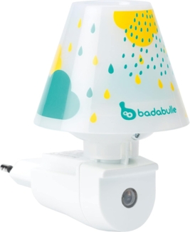 Badabulle B015011 LED-Nachtlicht mit Schirm für die Steckdose, mit Tag/Nacht-Einschaltautomatik, Mehrfarbig (Baby Blau/Gelb/Mehfarbig)
