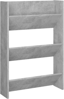 vidaXL Wand-Schuhschrank Betongrau 60 x 18 x 90 cm Spanplatte