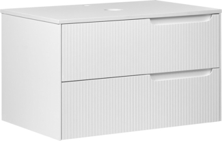 Wandmontierter Waschtischunterschrank QUINTELA 80 cm 52 cm 48 cm Weiß