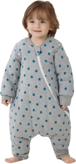 Duomiaomiao Baby Schlafsack mit Füßen 3.5 tog, winterschlafsack 100% Baumwolle Baby, Mädchen mit Schlafsack, Cartoon-Laub (Pentagramm/65CM)