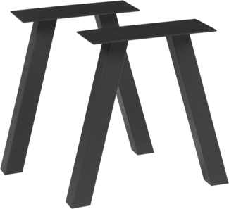 Tischgestell 2er Set Heustreu 40x40cm Schwarz [en. casa]