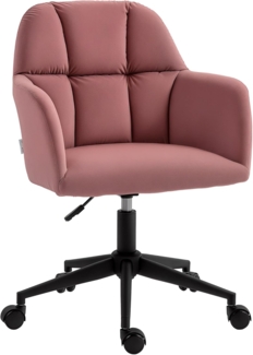 Vinsetto Bürostuhl mit Rollen, Ergonomischer Drehstuhl mit Samt-Optik (Schreibtischstuhl, 1 St), für Büro, Wohnzimmer, Rosa