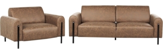 4-Sitzer Sofa Set Lederoptik braun ASKIM