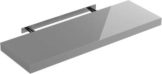 Casaria Wandboard, Grau Hängeregal mit Halterung 15kg Tragkraft Küche Hochglanz 70cm