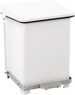 V-Part Professioneller Tretmülleimer, 27 Liter, weiß